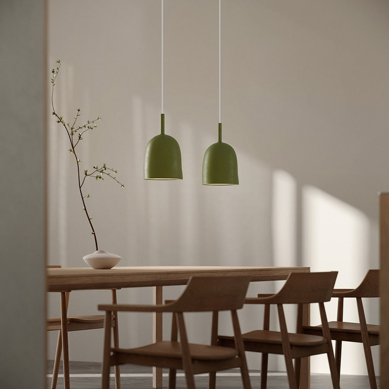 Vessel Pendant Light, Olive, 18.5'' H x 9'' W x 9'' D, White