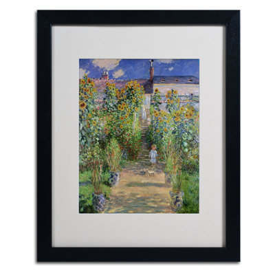 "The Artist's Garden at Vetheuil" by Claude Monet Framed Painting Print