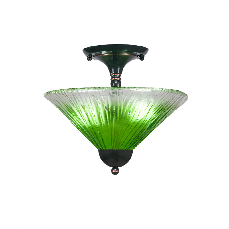 Semi-encastré 2 ampoules avec verre de 12 po, Cuivre noir, Framboise