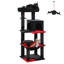Arbre à chat gothique avec très grand hamac, tour à chat 45,7 po avec lit en cercueil, maisonnette pour chat, poteaux à griffes en sisal et perchoir supérieur, arbre à chat gothique à plusieurs niveaux, Halloween-1097442113