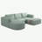 104.32*70.86 Modular Sectional Sofa Sleeper Couch, Sectional Sofa With Chaise And Ottoman, Convertible U Shaped Modular Sofa Set. Compressed Sponge (Combo A+B+C+D)-1267522275