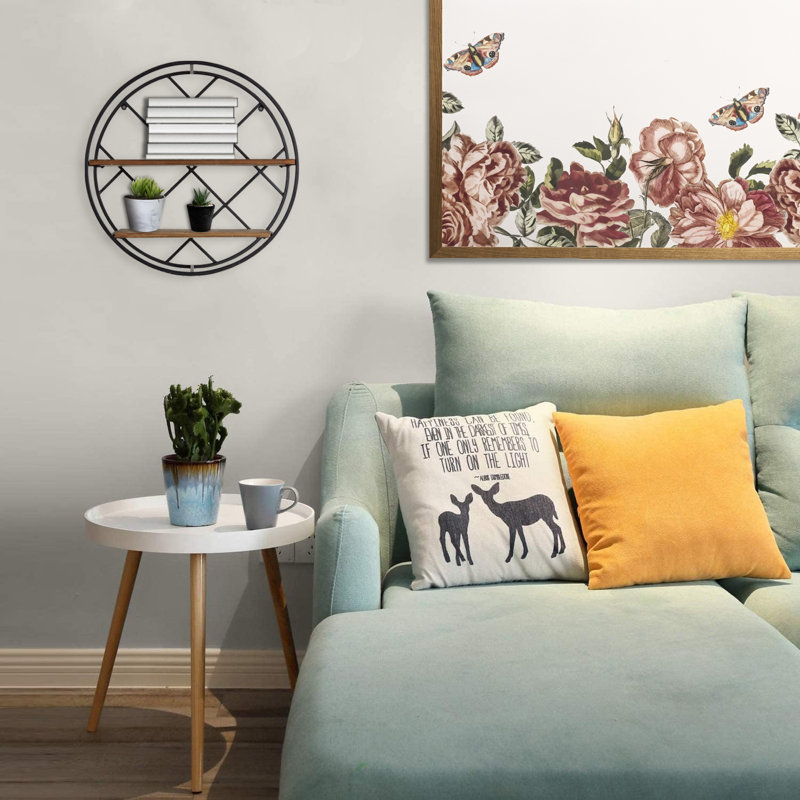 2 Piece Circle Floating and Tiered Shelf