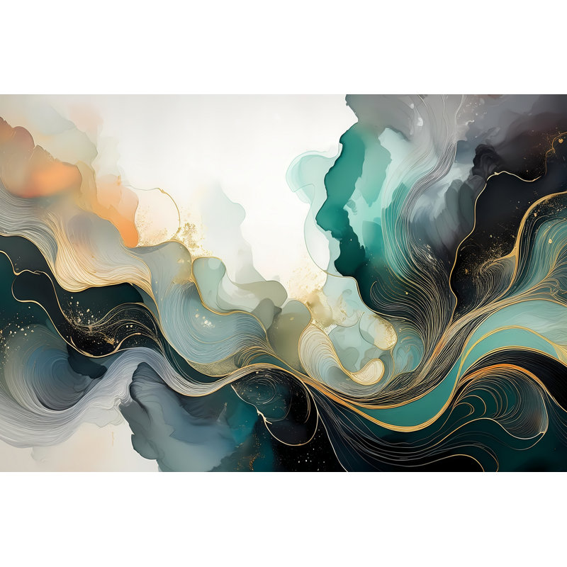 Gilded Streams, 20" H x 30" W