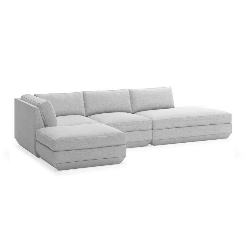 Podium 4 PC Lounge Sectional B, Bayview Silver