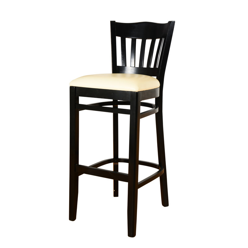 Tabouret de bar et de comptoir Riggio, Cerisier, Noir, Tabouret de bar (assise de 30 po de hauteur)