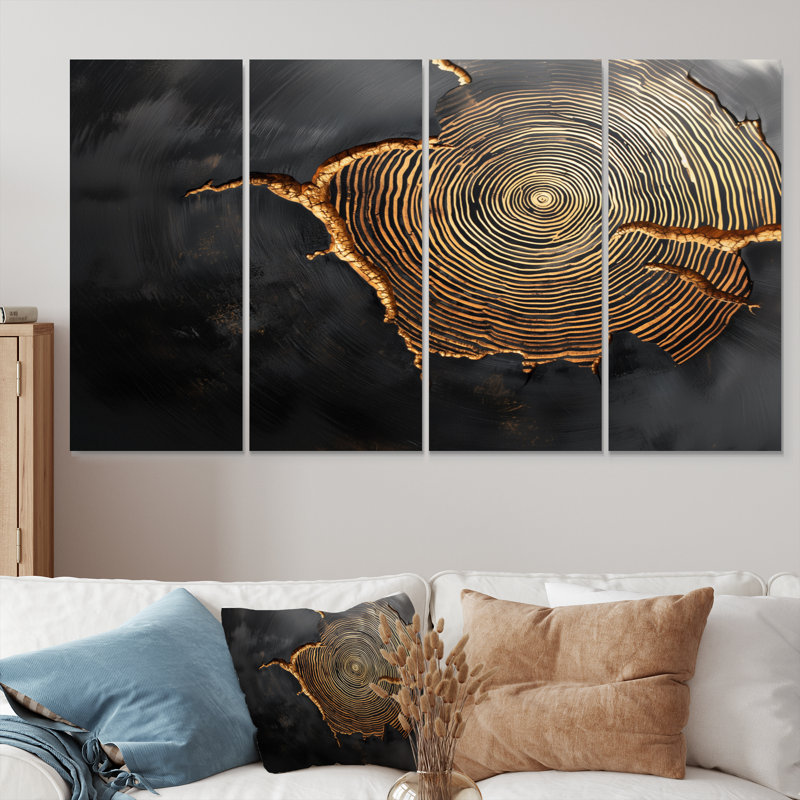 Pierre noire, bois, diapositive, harmonie - art mural arbre - ensemble de décorations murales traditionnelles, 4