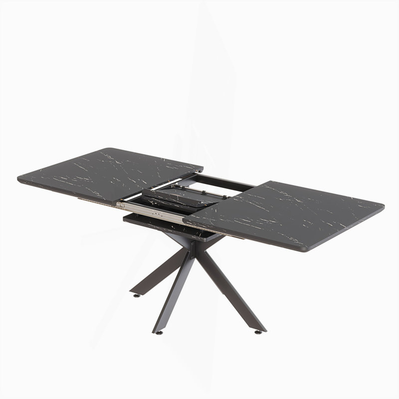Extendable Large Dining Table, Modern Mid-Century Kitchen Table