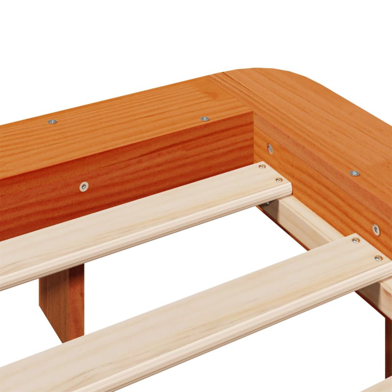 Bed Frame Without Mattress Solid Wood Pine, Wax Brown, European Kingsize (160 x 200 cm)