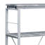 Bibliothèque grise et argentée à 4 tablettes - Rangement polyvalent pour la maison en acier et en bois