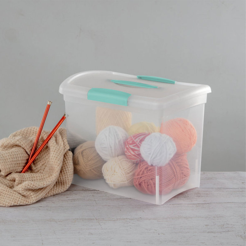 Sterilite Large Nesting ShowOffs Clear File Box w/ Handle and Latches