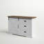 Buffet à porte coulissante de 56 po avec 3 tiroirs Analaura-1920852234