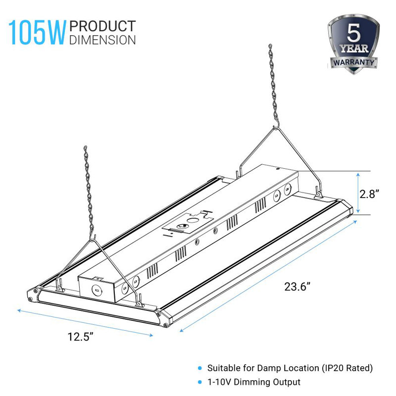 Dimmable Rectangle Flat Panel Ceiling Light, 5000K