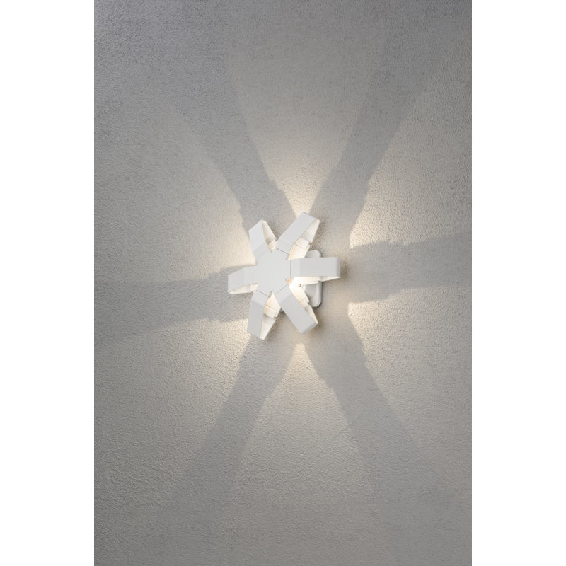 Integrated LED Outdoor Flush Mount, Matt White