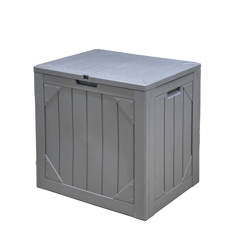 30 Gallons Resin Waterproof Lockable Deck Box, Gray