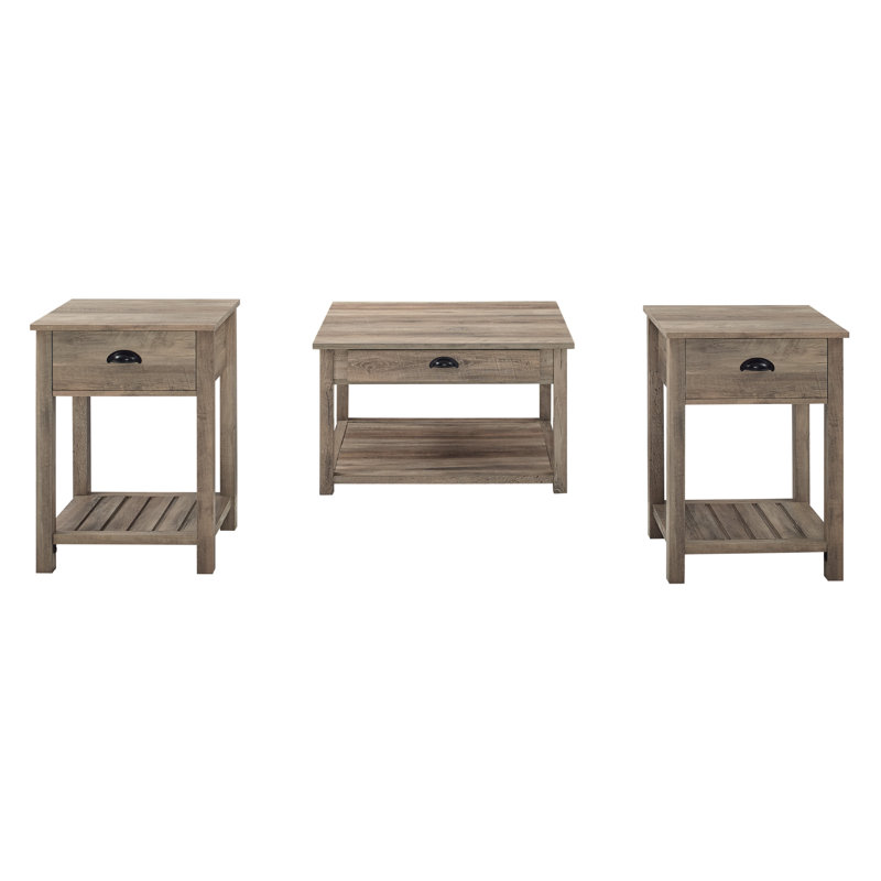 Ensemble de tables basses 3 pièces Cadhla, Gris délavé