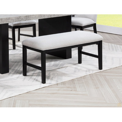 1Pc Upholstered Bench Soft Neutral Tone