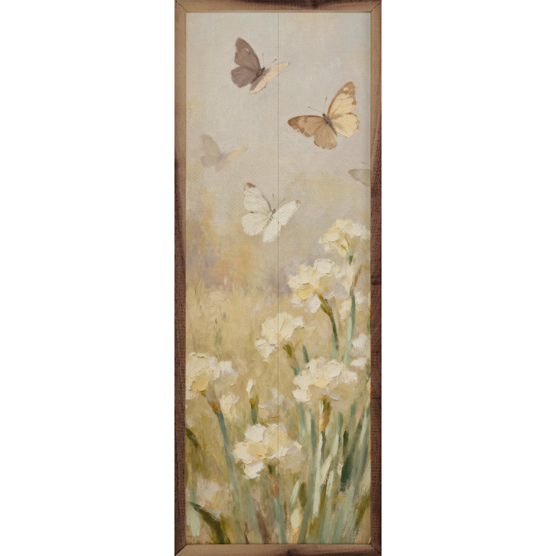 Butterflies One - blanc, H 48 po x l 16 po