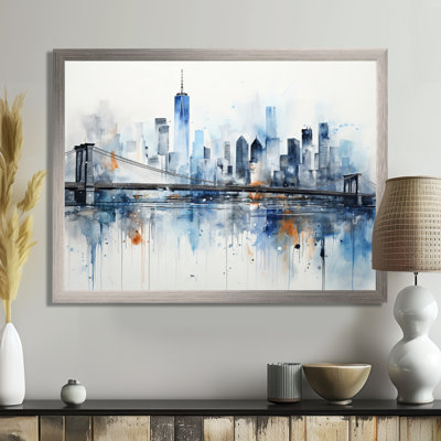 Gris, bleu, minimalisme, euphorie urbaine II, art encadré