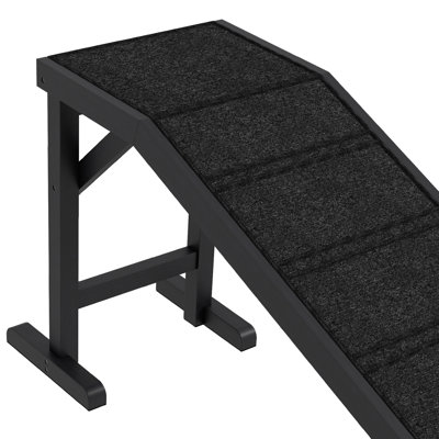 Dog Movement Ramp, 74"X16"X25", Black. Slip & . Facilitates Pet Climbing. Relieves Joint Discomfort. Assembly Required 74" L X 16" W 25" H Slip, Strong Pine,