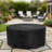 34-Inch Round Propane Fire Pit Table, 50,000BTU Outdoor Firepit Table For Outside Patio W/Round Burner Lid, Glass Rocks, Cover