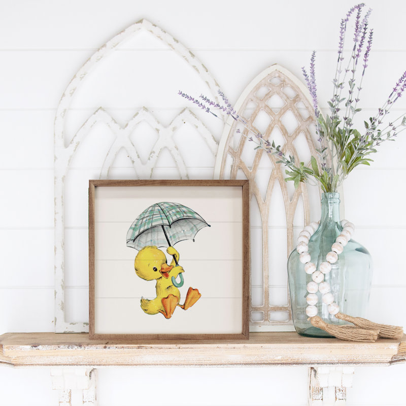 Let It Rain Duckling, 8" H x 8" W x 1" D