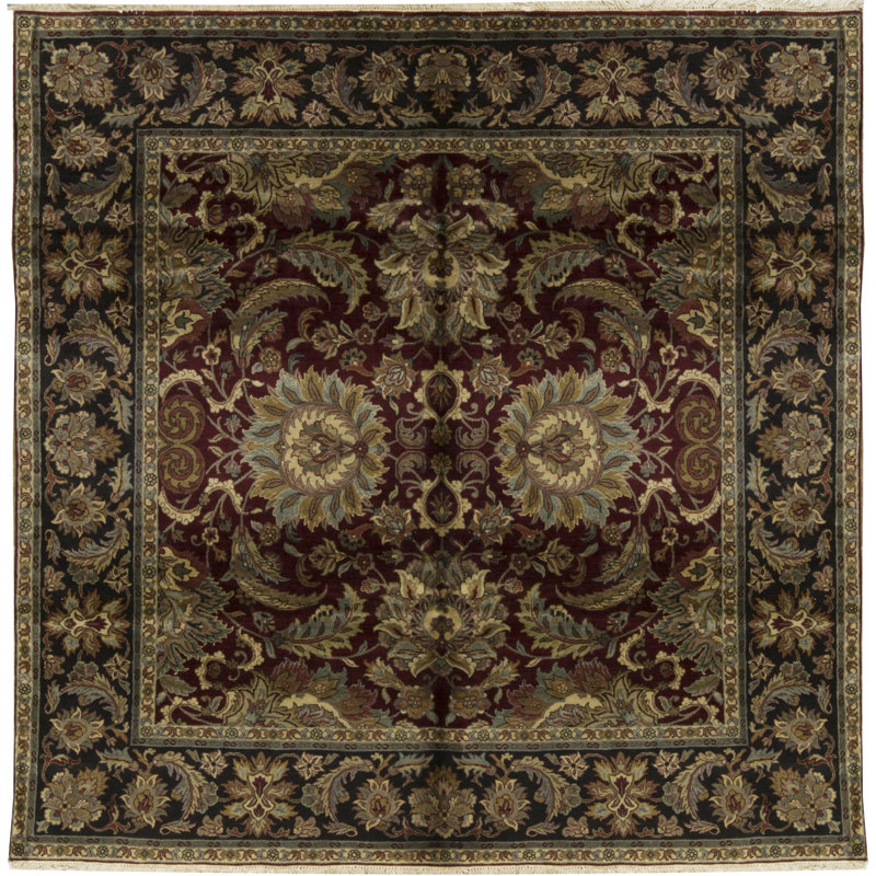 Avalon One-of-a-Kind Rectangle 7'11" X 8' Wool Area Rug in Black/Green/Red