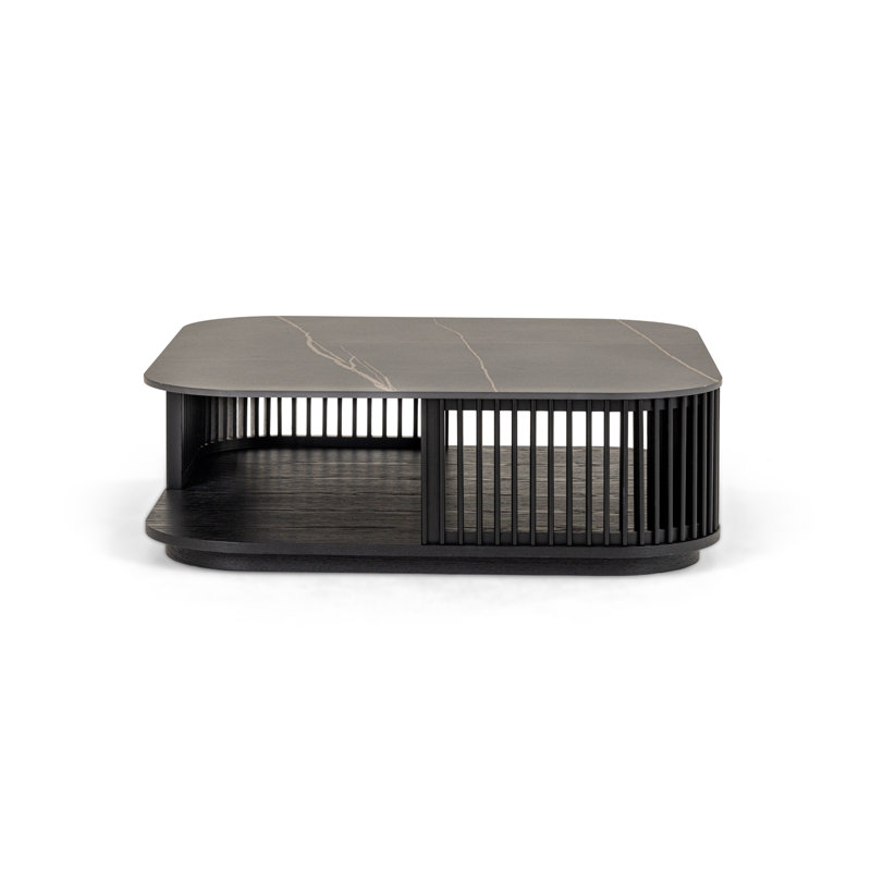 Table basse Chip - Céramique noire + frêne noir