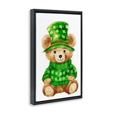 Cadre flottant d'ours St. Patty's Day, design par Amy Hall