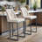Set of 2,Modern Upholstered Bar Stool with Button-Tufted Backrest, Counter Height Chair with Sturdy Metal Frame, Comfortable Padded Seat for Kitchen, Bar, or Dining Room-1143653117