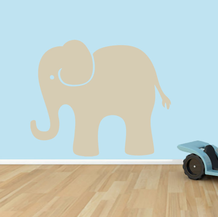 Adhésif décoratif éléphant, Beige