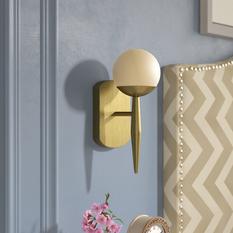 Archibald Steel Wall Sconce, Natural Brass
