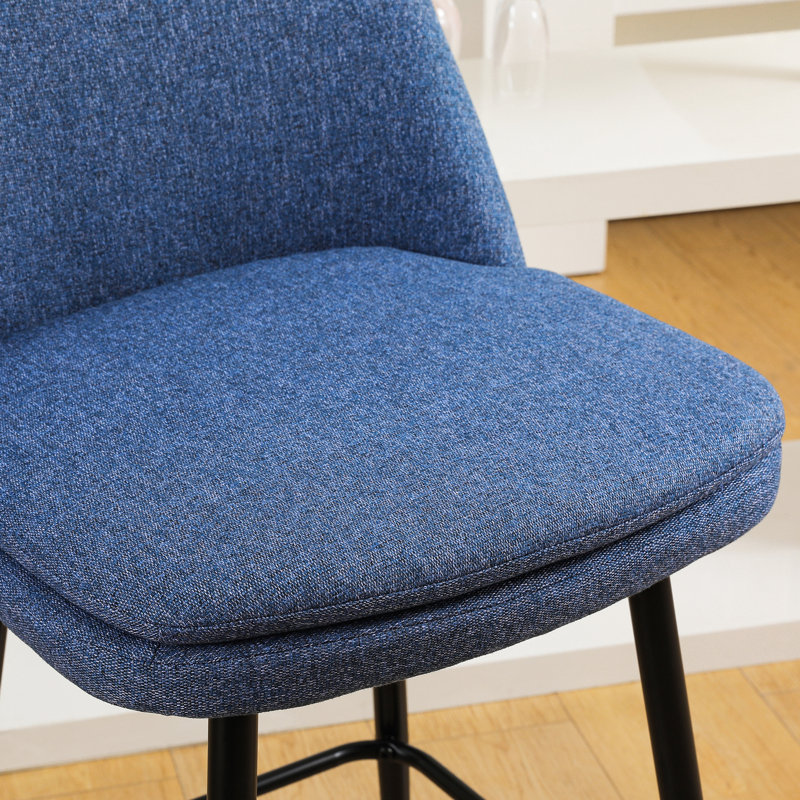 Deboroh 25.6" Swivel Upholstered  Bar & Counter Stool, Blue