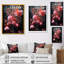 Cristal rose fuchsia fleurs II - art mural fuchsia-563145841-563145843