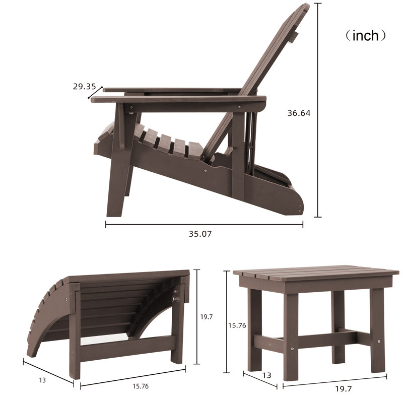 Outdoor Adirondack Chair, Brown