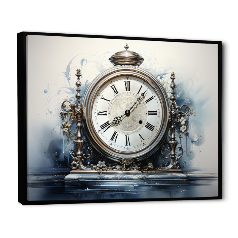 Horloge, reflets intemporels - impression, Cadre flottant noir, H 34 po x l 44 po x P 1,5 po