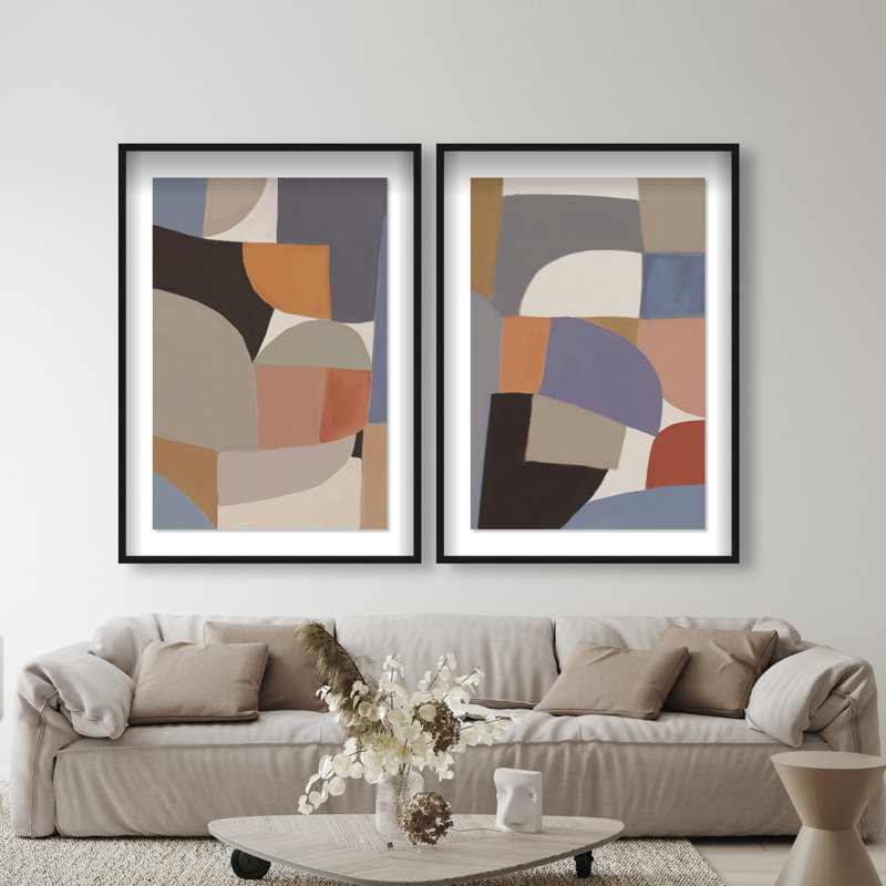 Muted Prelude Set Set by Oliver Gal, 51"H x 35"W, Black Shadowbox