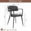 47cm H Upholstered Metal Armchair in Black