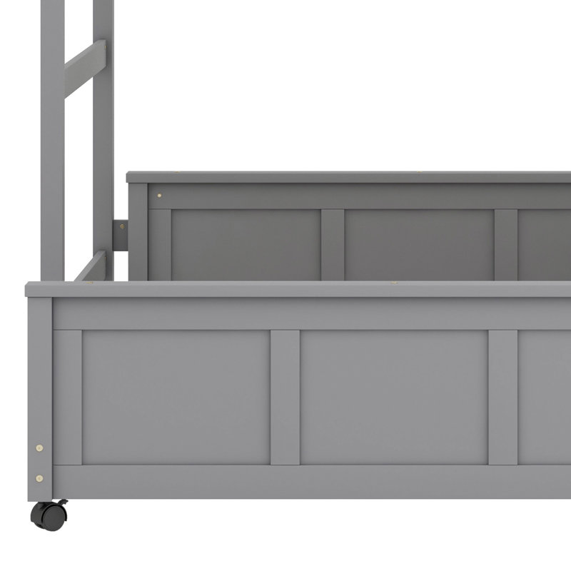 Lit superposé avec bureau, Gris