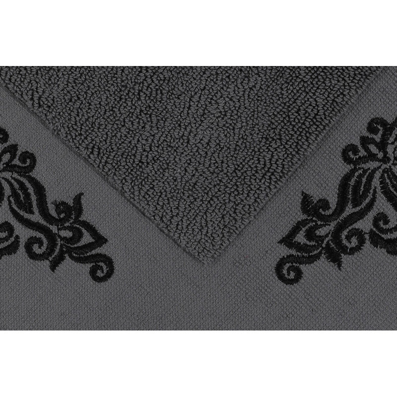 Ensemble de tapis de bain 2 pièces Premium, gris foncé, 100% coton | Comprend une serviette à main de 19,7 po x 23,6 po et une serviette de bain de 23,6 po x 39,4 po | Doux, absorbant, 1000 g / m² | Idéal pour la décoration de salle de bain luxueuse et le confort