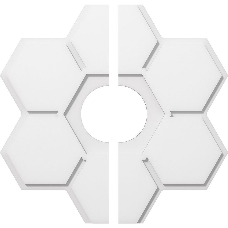 Médaillon de plafond contemporain en PVC de qualité architecturale Daisy, H 1 po x l 28 po x P 28 po