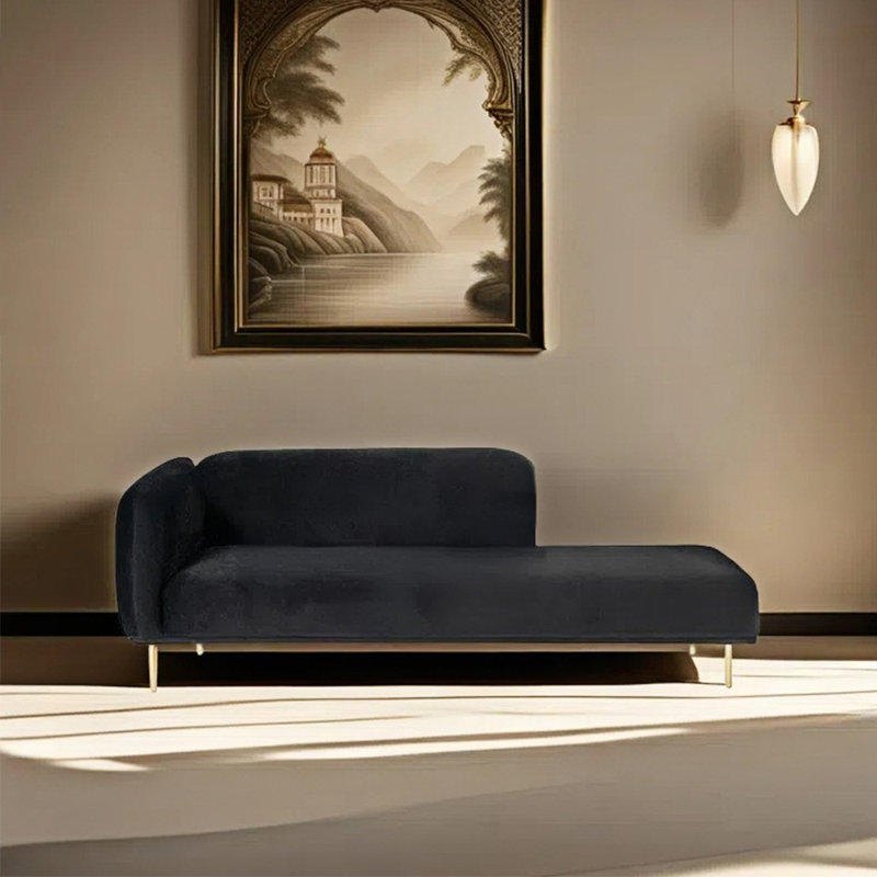 Méridienne moderne et simple, Orienté à gauche (vu de face), Black