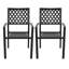 Ensemble de chaises d'extérieur 2 pièces, finition fer, noir avec mouchetures dorées