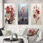 «Red Blue Minimalisme Essence Of Nature», 3 pièces sur toile-1237280732-1237280729