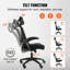 Chaise de bureau avec support lombaire ajustable, dossier ergonomique avec accoudoirs 2D, chaise de bureau ergonomique à dossier haut avec appui-tête réglable, chaise d'ordinateur pour la maison et le bureau