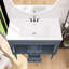 Meuble-lavabo mural simple de style français avec lavabo en céramique et porte à fermeture en douceur-129937462