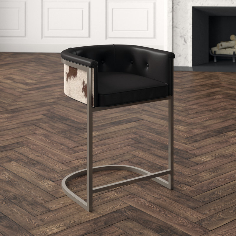 Calvin Upholstered Stool with Metal Frame