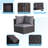 7-Piece Wicker Patio Conversation Sofa Set - Outdoor Sectional Seating with Tempered Glass-1310991557