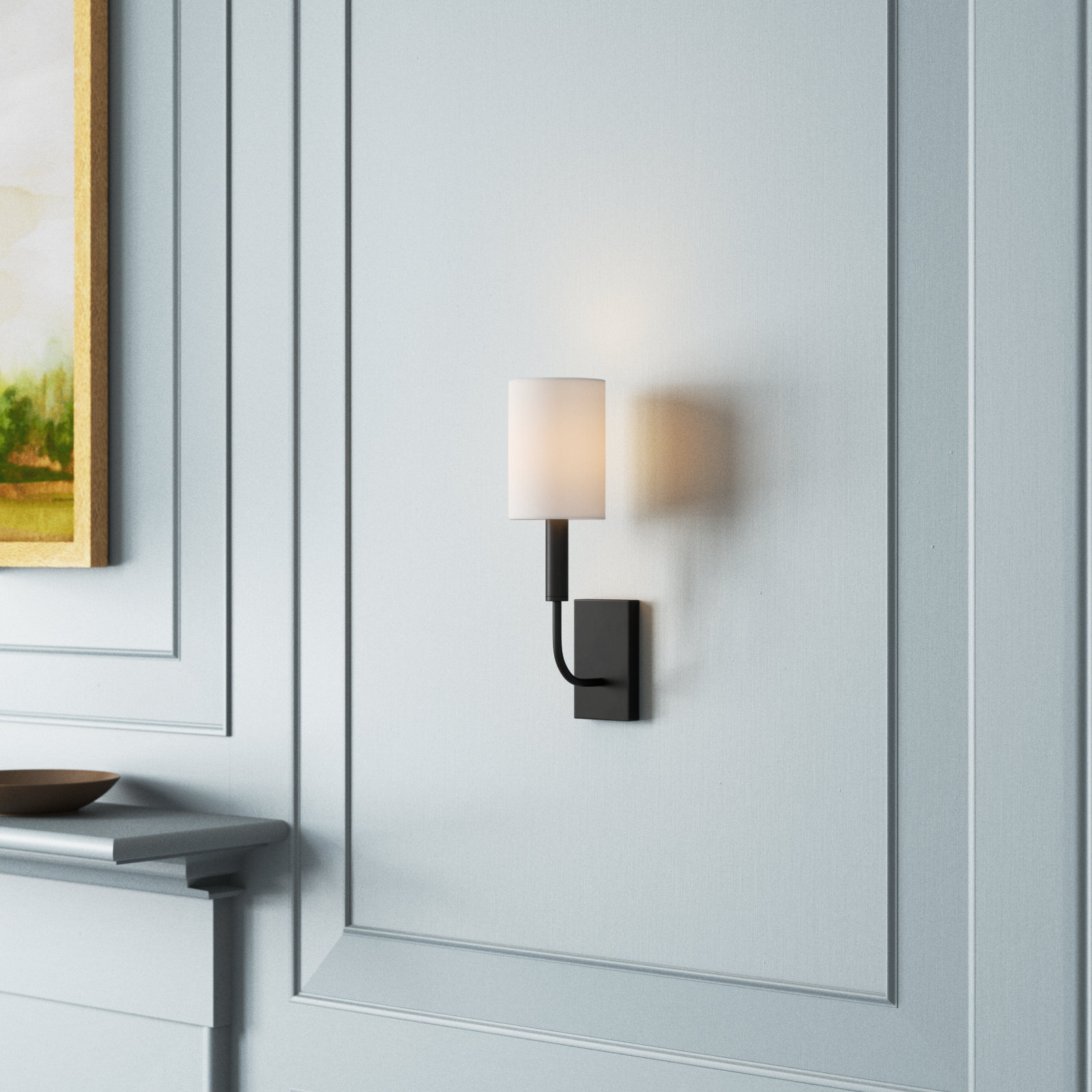 Tedder Single Light Dimmable Candle Wall Light, Aged Iron