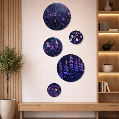 Ensemble de 5 décorations murales en métal Wildflower
