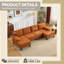Canapé modulaire 110 po en chenille orange-767929535